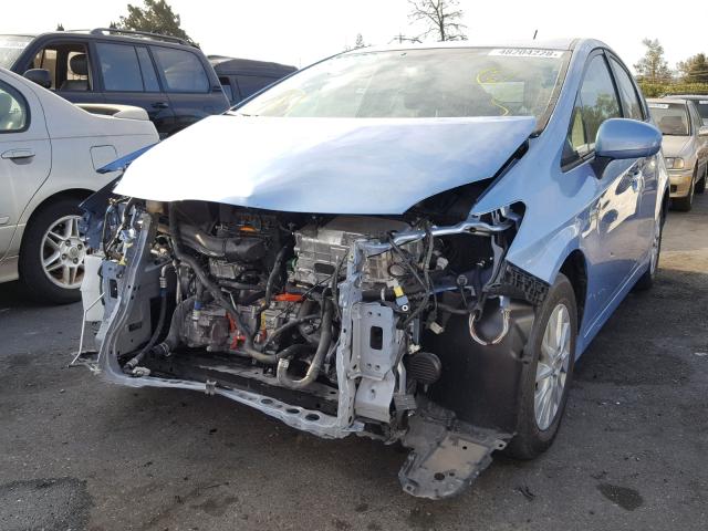 JTDKN3DP1C3005181 - 2012 TOYOTA PRIUS PLUG BLUE photo 2