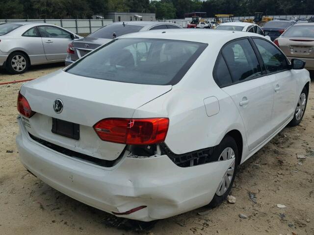 3VW2K7AJ0EM399285 - 2014 VOLKSWAGEN JETTA BASE WHITE photo 4