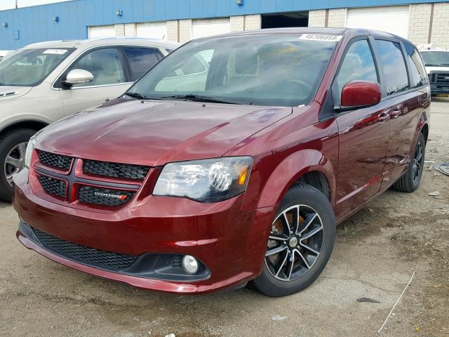 2C4RDGEGXJR254476 - 2018 DODGE GRAND CARA BURGUNDY photo 2