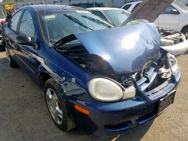 1B3ES46C72D510240 - 2002 DODGE NEON SE BLUE photo 1