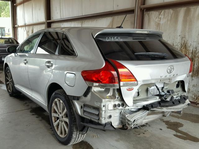 4T3ZE11A59U006455 - 2009 TOYOTA VENZA BASE SILVER photo 3