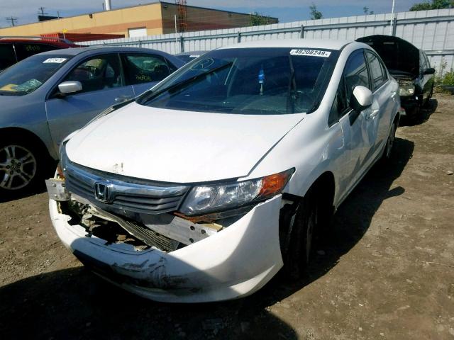 2HGFB2F48CH118552 - 2012 HONDA CIVIC LX WHITE photo 2