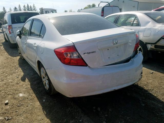 2HGFB2F48CH118552 - 2012 HONDA CIVIC LX WHITE photo 3