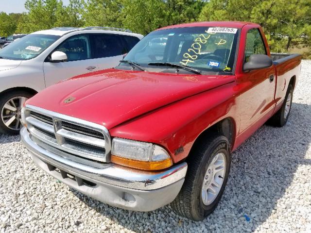 1B7FL26N31S112247 - 2001 DODGE DAKOTA RED photo 2