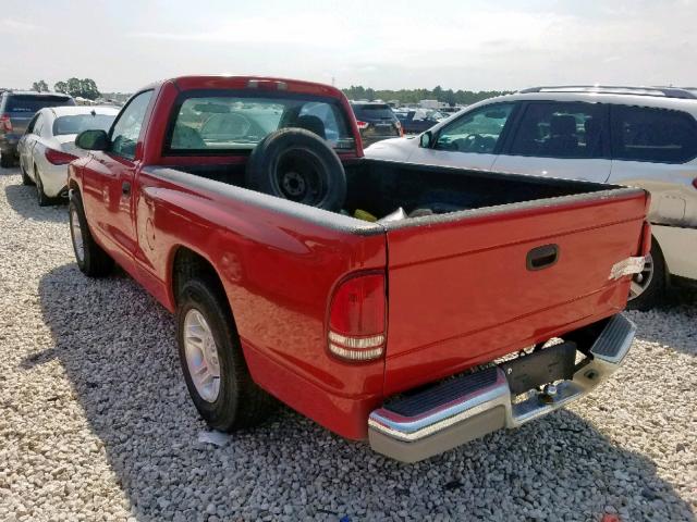 1B7FL26N31S112247 - 2001 DODGE DAKOTA RED photo 3