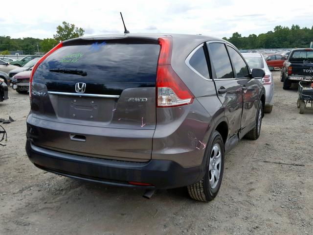 5J6RM4H32DL076612 - 2013 HONDA CR-V LX GRAY photo 4