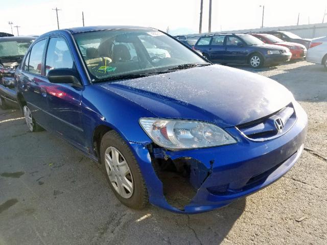 2HGES16444H634365 - 2004 HONDA CIVIC DX BLUE photo 1