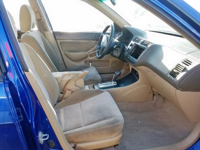 2HGES16444H634365 - 2004 HONDA CIVIC DX BLUE photo 5