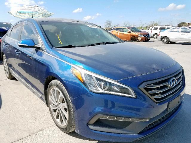 5NPE34AF6GH325823 - 2016 HYUNDAI SONATA SPO BLUE photo 1