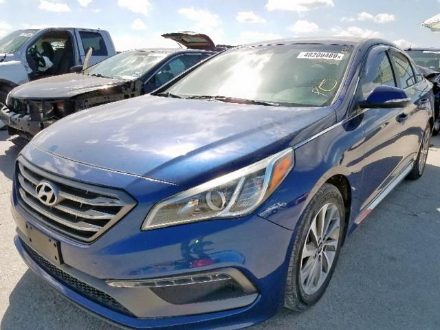 5NPE34AF6GH325823 - 2016 HYUNDAI SONATA SPO BLUE photo 2