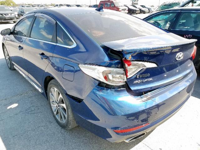 5NPE34AF6GH325823 - 2016 HYUNDAI SONATA SPO BLUE photo 3