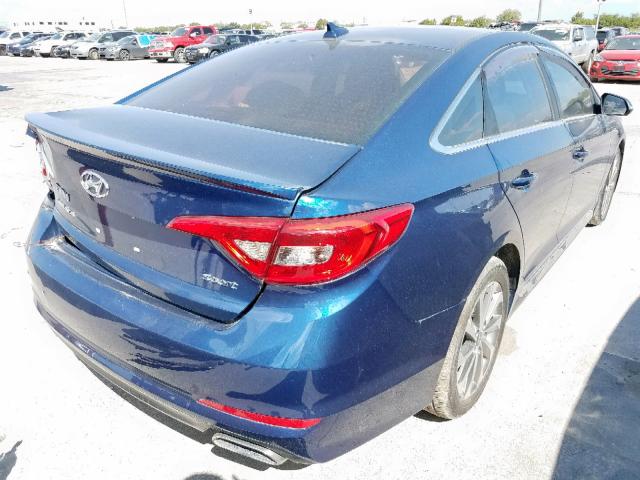 5NPE34AF6GH325823 - 2016 HYUNDAI SONATA SPO BLUE photo 4