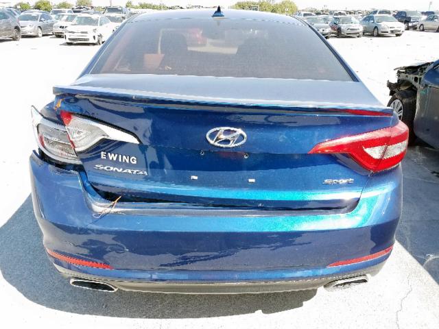 5NPE34AF6GH325823 - 2016 HYUNDAI SONATA SPO BLUE photo 9