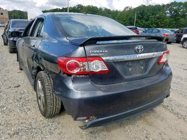 2T1BU4EE6BC609482 - 2011 TOYOTA COROLLA BA GRAY photo 3