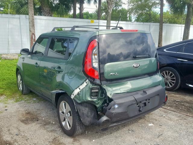 KNDJN2A20E7036156 - 2014 KIA SOUL GREEN photo 3