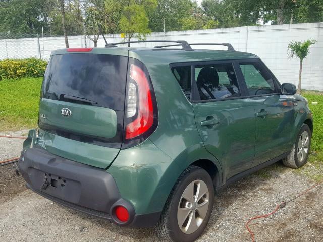 KNDJN2A20E7036156 - 2014 KIA SOUL GREEN photo 4