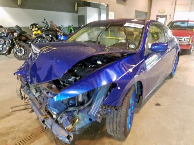 1HGCS2B8XAA007704 - 2010 HONDA ACCORD EXL BLUE photo 2