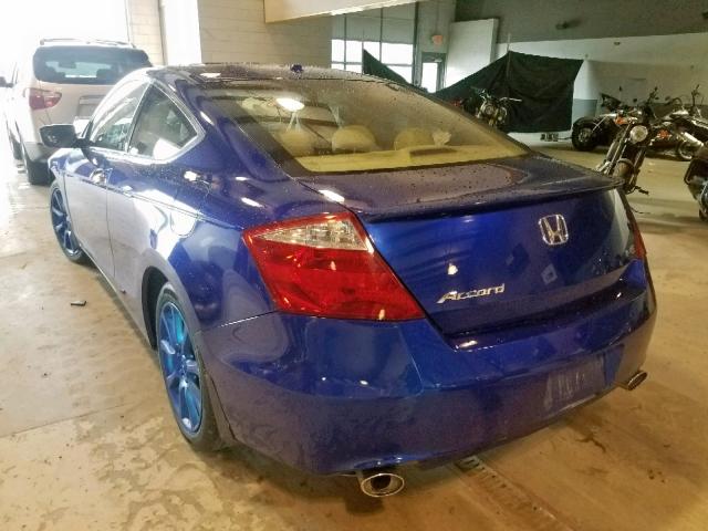 1HGCS2B8XAA007704 - 2010 HONDA ACCORD EXL BLUE photo 3