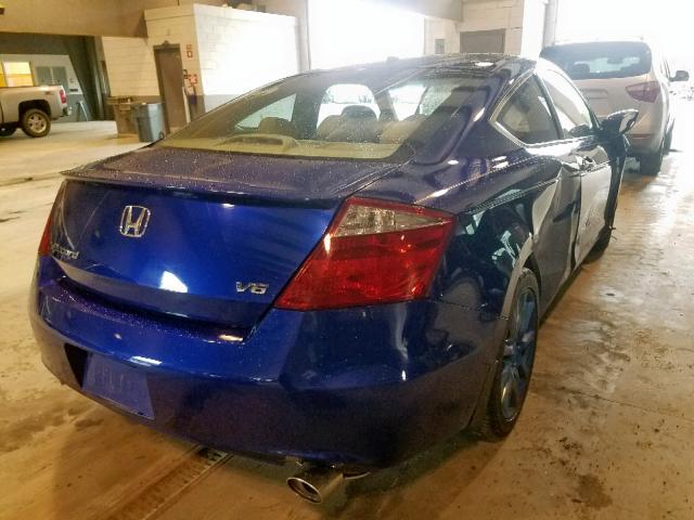 1HGCS2B8XAA007704 - 2010 HONDA ACCORD EXL BLUE photo 4