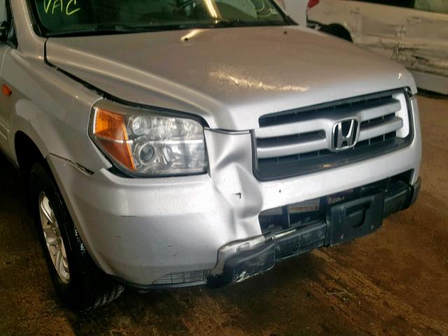 5FNYF18258B043677 - 2008 HONDA PILOT VP SILVER photo 9