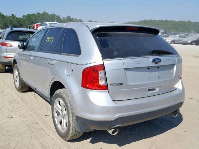 2FMDK3JC1DBB45876 - 2013 FORD EDGE SEL SILVER photo 3