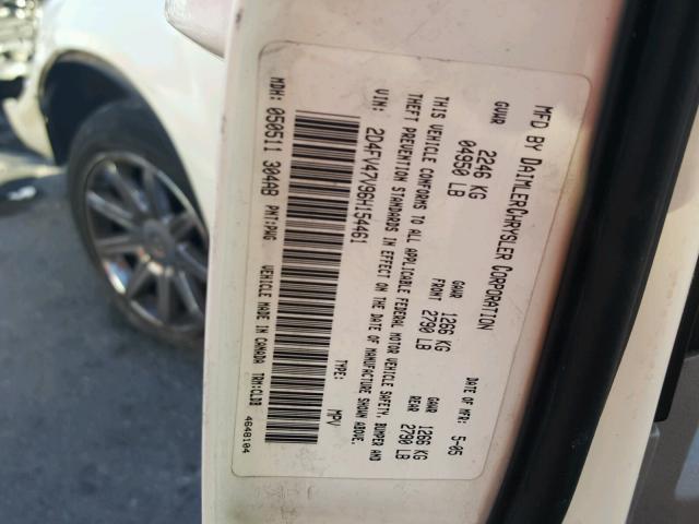 2D4FV47V96H154461 - 2006 DODGE MAGNUM SXT WHITE photo 10