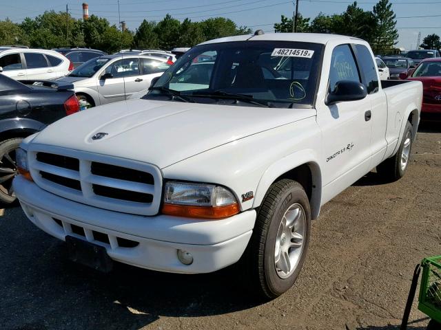 1B7GL22Z2YS592675 - 2000 DODGE DAKOTA WHITE photo 2