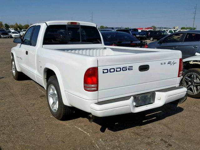 1B7GL22Z2YS592675 - 2000 DODGE DAKOTA WHITE photo 3