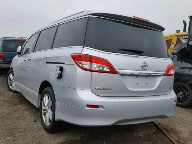 JN8AE2KP1D9062010 - 2013 NISSAN QUEST S SILVER photo 3