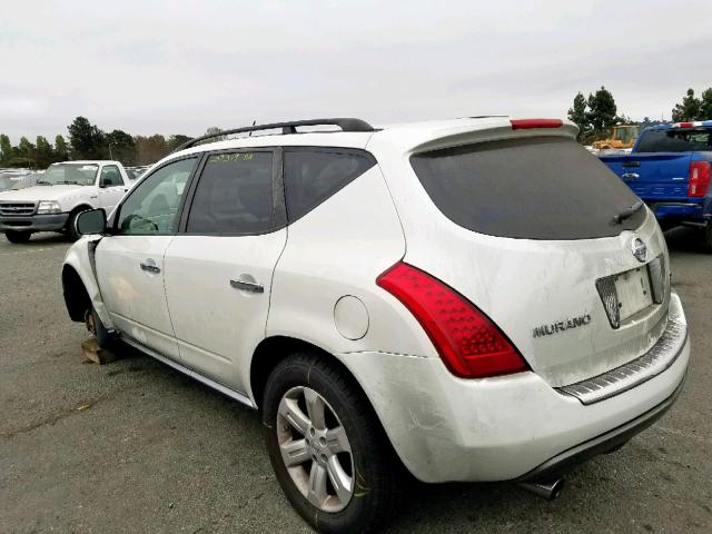 JN8AZ08TX7W517455 - 2007 NISSAN MURANO SL WHITE photo 3