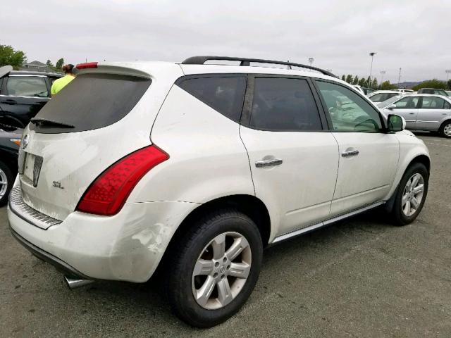 JN8AZ08TX7W517455 - 2007 NISSAN MURANO SL WHITE photo 4