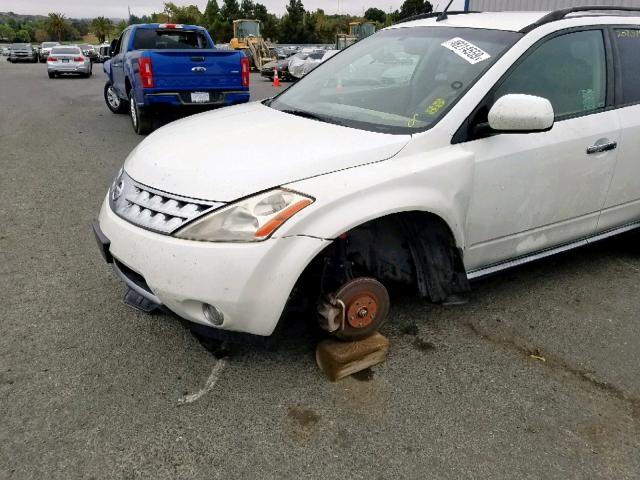 JN8AZ08TX7W517455 - 2007 NISSAN MURANO SL WHITE photo 9