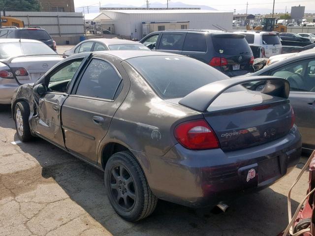 1B3ES56C64D616607 - 2004 DODGE NEON SXT GRAY photo 3