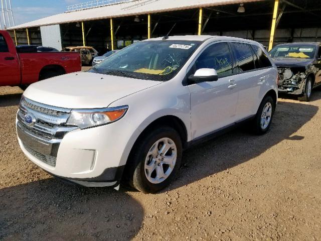 2FMDK3JC8DBE03875 - 2013 FORD EDGE SEL WHITE photo 2