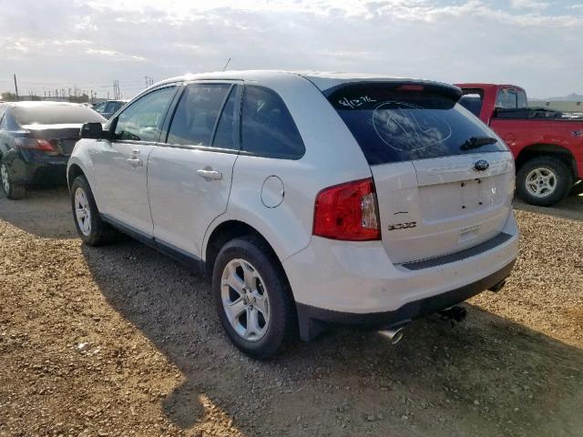 2FMDK3JC8DBE03875 - 2013 FORD EDGE SEL WHITE photo 3