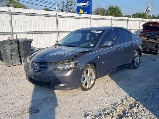 JM1BK323081784570 - 2008 MAZDA 3 S GRAY photo 2