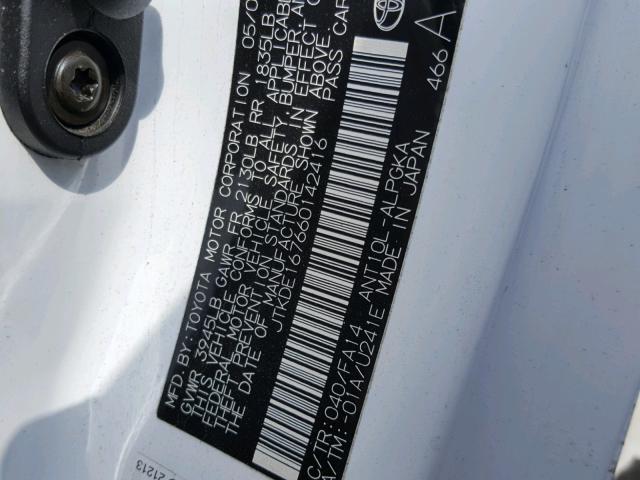 JTKDE167660142416 - 2006 TOYOTA SCION TC 白色 照片 10