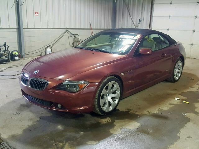 WBAEK73435B324317 - 2005 BMW 645 CI AUT BURGUNDY photo 2