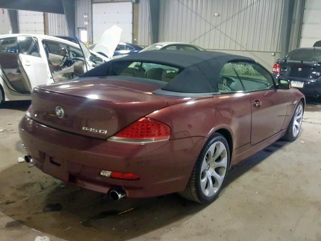 WBAEK73435B324317 - 2005 BMW 645 CI AUT BURGUNDY photo 4