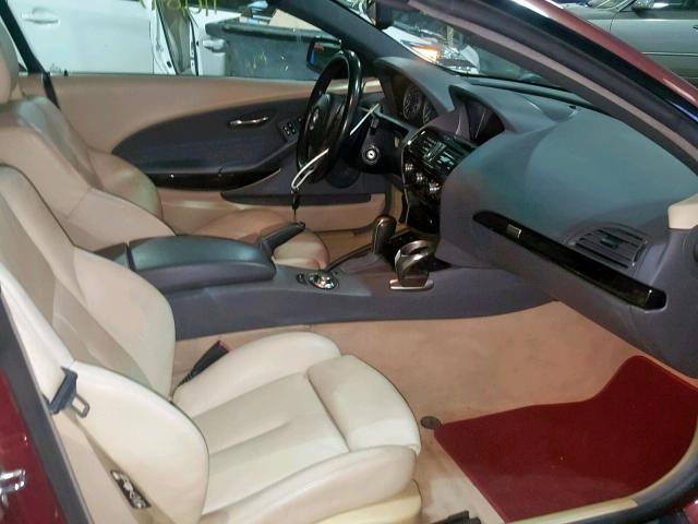 WBAEK73435B324317 - 2005 BMW 645 CI AUT BURGUNDY photo 5