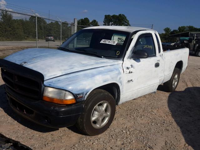 1B7GL22X5XS142290 - 1999 DODGE DAKOTA WHITE photo 2