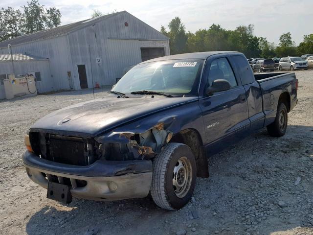 1B7FL22P91S188790 - 2001 DODGE DAKOTA BLUE photo 2