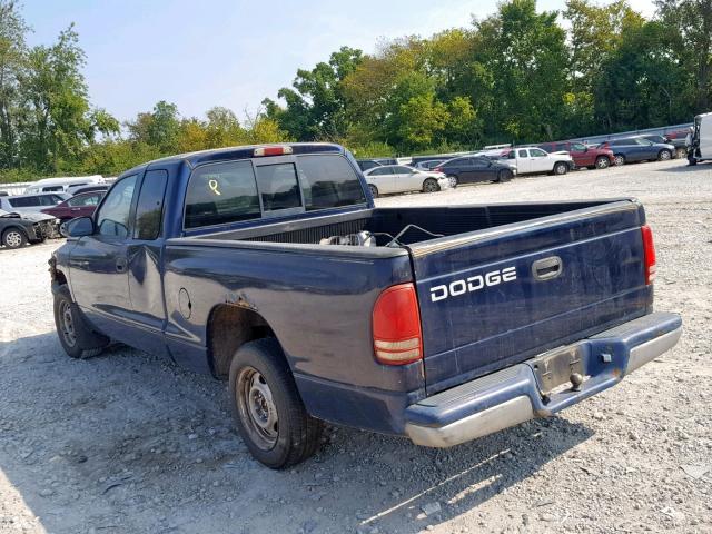 1B7FL22P91S188790 - 2001 DODGE DAKOTA BLUE photo 3