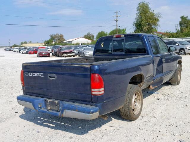 1B7FL22P91S188790 - 2001 DODGE DAKOTA BLUE photo 4