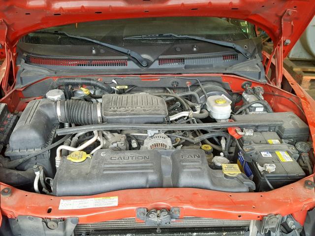 1D7GG46N14S617041 - 2004 DODGE DAKOTA SLT RED photo 7