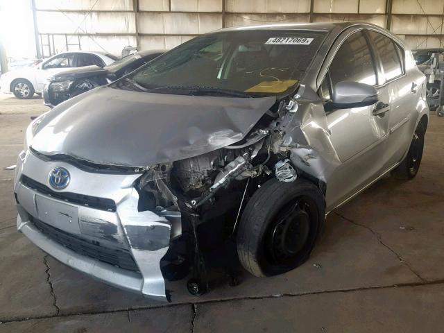 JTDKDTB31E1563422 - 2014 TOYOTA PRIUS C SILVER photo 2