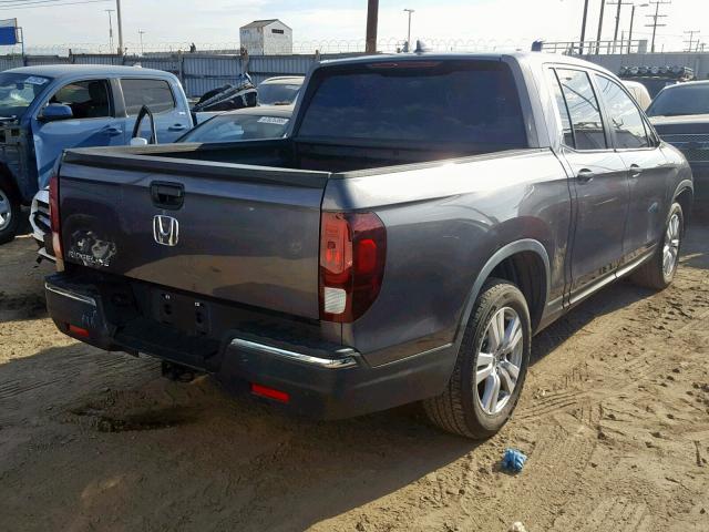 5FPYK2F20HB009710 - 2017 HONDA RIDGELINE GRAY photo 4