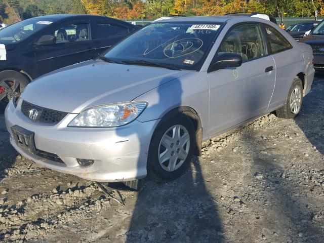 1HGEM21165L077623 - 2005 HONDA CIVIC DX V SILVER photo 2