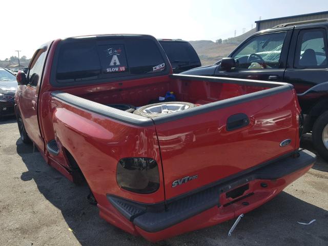 2FTZF0739YCB16050 - 2000 FORD F150 SVT L RED photo 3