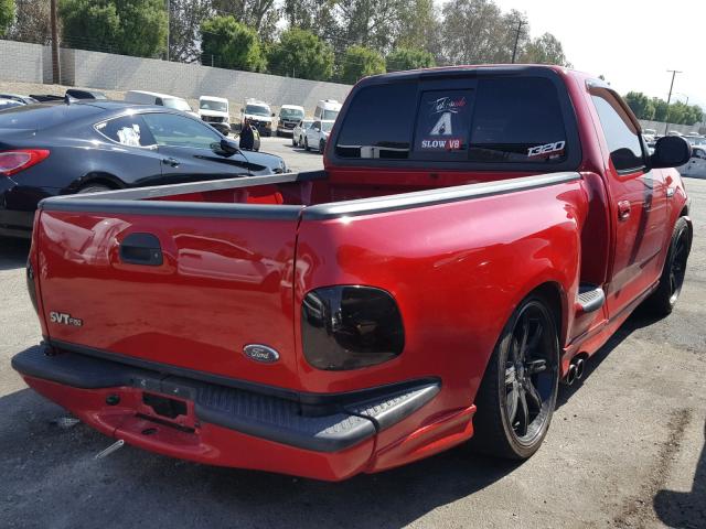 2FTZF0739YCB16050 - 2000 FORD F150 SVT L RED photo 4